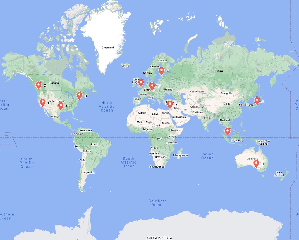 Locations of BuddyNS servers