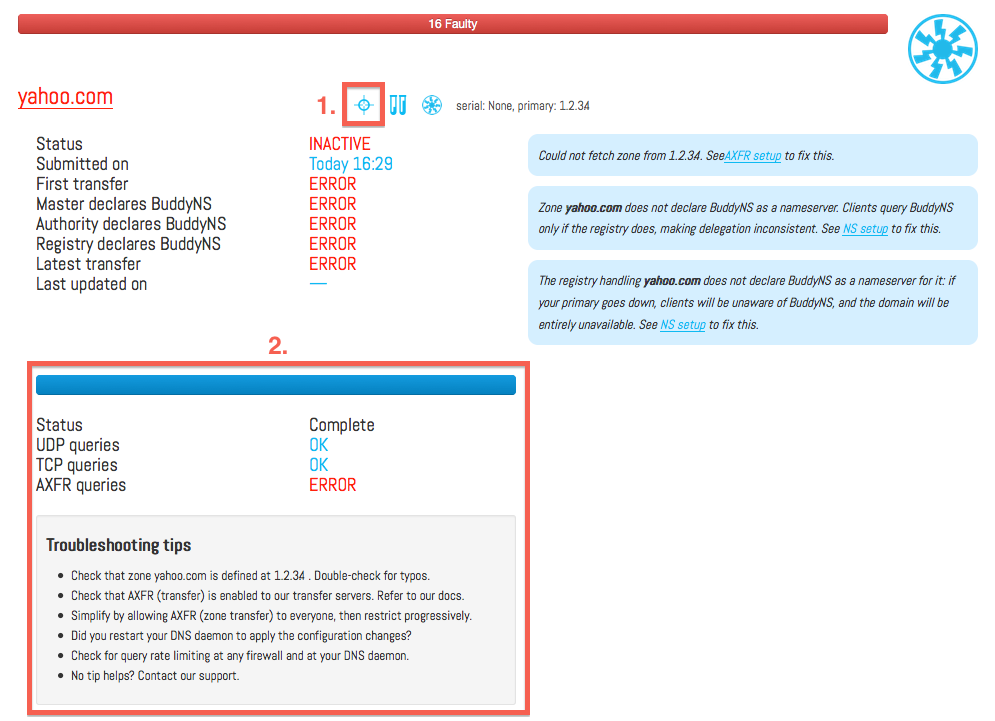 Target troubleshooting tool